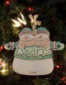 Twins Snowman Personalized Ornament