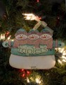 Triplets Snowmen Personalized Ornament 